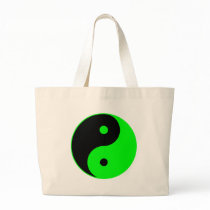 Yin Yang Ying Taoism Sign Chinese Taijitu Green Tote Bags