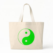Yin Yang Ying Taoism Sign Chinese Taijitu Green Tote Bags