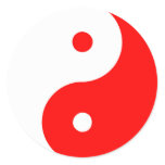Yin Yang Ying Taoism Sign Chinese Taijitu Red