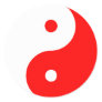 Yin Yang Ying Taoism Sign Chinese Taijitu Red