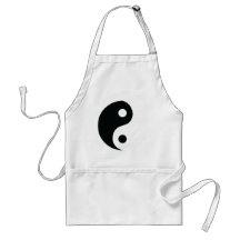ying and yang icon aprons