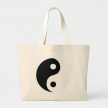 ying and yang icon canvas bag