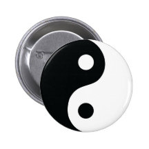 ying and yang icon pinback buttons