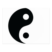 ying and yang icon post card