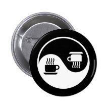 Ying and Yang of Coffee Pinback Button