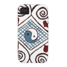 ying yang curly earth tones 2 case for the iPhone 4
