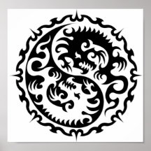 Ying-Yang Dragon Mouse pad Print