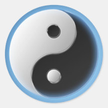YING YANG ROUND STICKER