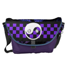 yinyang checkers purple messenger bags