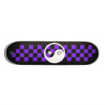 yinyang checkers purple skateboard