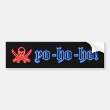 Yo-Ho-Ho Pirate Neon Stickers Bumper Sticker