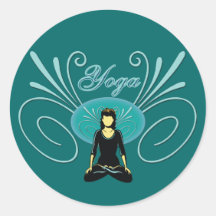 Yoga #3 round sticker