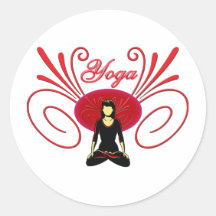 Yoga #4 round sticker