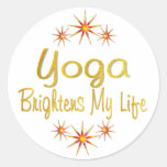 Yoga Brightens My Life Round Sticker