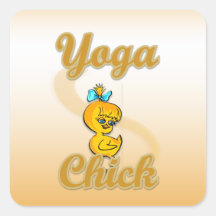 Yoga Chick Square Stickers