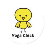 Yoga Chick Round Sticker