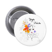 Yoga Diva Pinback Button
