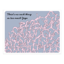 Yoga for wine lovers postcard, pink