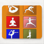 Yoga Icons Mouse Pad
