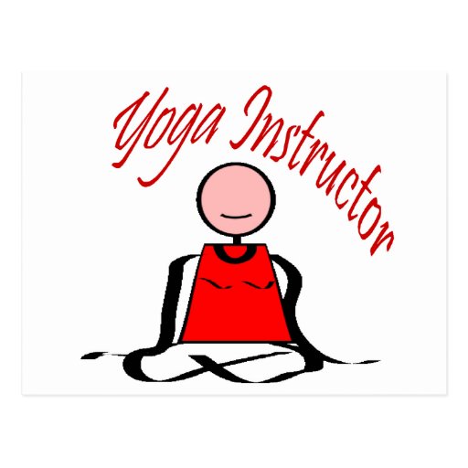 Yoga Instructor---Lotus Postion Stick Figure Post Card