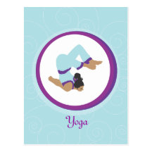 Yoga lightblue Postkarte