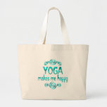 Yoga Makes Me Happy Canvas Bag