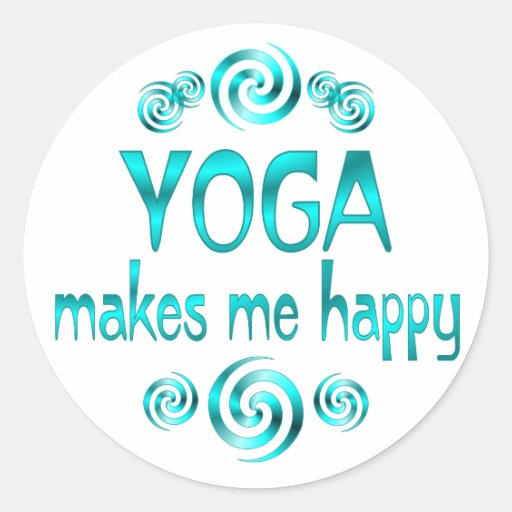 Yoga Makes Me Happy Round Stickers