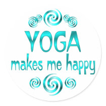 Yoga Makes Me Happy Round Stickers