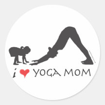 Yoga Mom Round Stickers