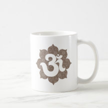 Yoga Om in Lotus brown grey Coffee Mug