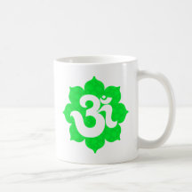 Yoga Om in Lotus green Mugs