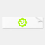 Yoga Om in Lotus green yellow Bumper Sticker