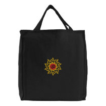 Yoga Om Symbol Embroidered Dark Bag