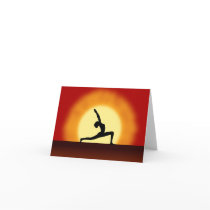 Yoga Pose Silhouette Sunririse Note Cards