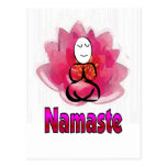 Yoga Pose with Lotus Flower "Namaste" Post Card