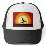 Yoga Pose Woman Posing Silhouette Sunrise Hat