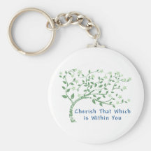Yoga Quote: Cherish That Which is Within You Keychain