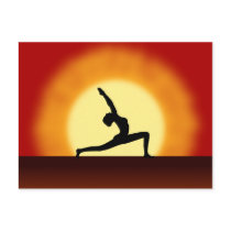 Yoga Silhouette Sunririse Post Cards Postcards