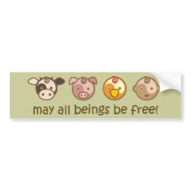 Yoga Speak Baby : May All Beings Be Free Bumper Sticker
