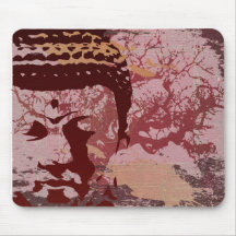 Yoga Speak : Buddha Tree Graphic Mouse Pads