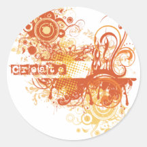 Yoga Speak : Orange Creative Chakra Round Sticker