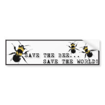 Yoga Speak : Save the Bee ... Save the World! Bumper Stickers