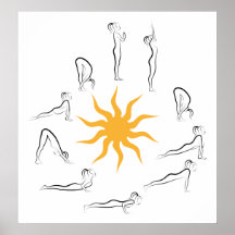 yoga sun salutation posters