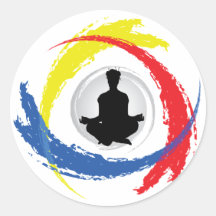 Yoga Tricolor Emblem Stickers