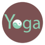 Yoga with Yin Yang Round Stickers
