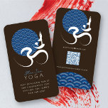 Yoga Zen Blue Sun Ohm Om Asian Calligraphy Custom Business Card