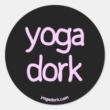 yogadork sticker round black/pink