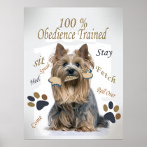 Yorkie 100 % Obedience Trained Poster