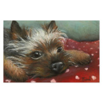Yorkie and hearts stationery paper