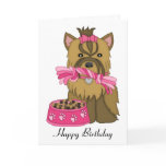 Yorkie Birthday Card